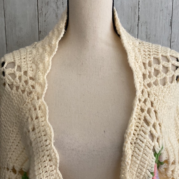 New Anthropologie Floral Crochet Cardigan - Picture 9 of 14